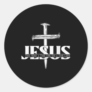 Adesivo Redondo Jesus Amava a Cruz da Religião Cristã Fé