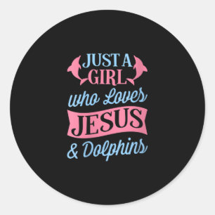 Adesivo Redondo Jesus Amor Apenas Uma Menina Que Ama Jesus E Gol