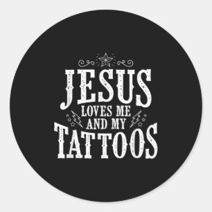 Adesivo Redondo Jesus Amor   Jesus Me Ama E Minhas Tatuagens