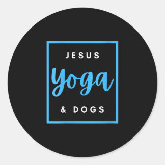 Adesivo Redondo Jesus Amor | Jesus Yoga E Cão Fé Cristã