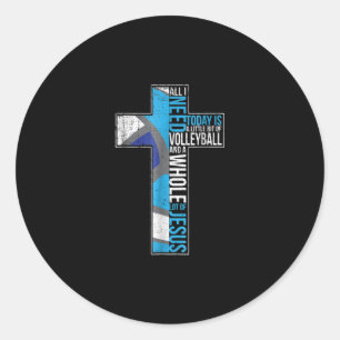 Adesivo Redondo Jesus Amor  Só Preciso De Um Pouco De Voleibol