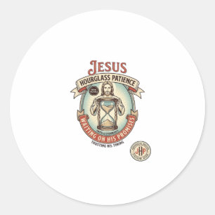 Adesivo Redondo Jesus Ampulheta Paciência Jesus Ampulheta Paciênci