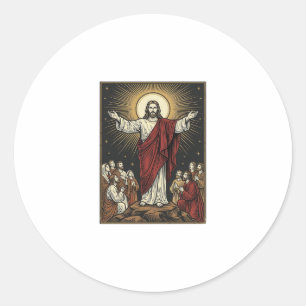 Adesivo Redondo Jesus Antigo Glória Radiante Gravação Cristã De