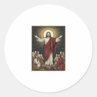 Adesivo Redondo Jesus Antigo Glória Radiante Gravação Cristã De