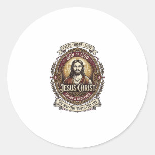 Adesivo Redondo Jesus Antiguidades Camiseta Gráfica de Relíquias A