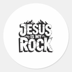 Adesivo Redondo Jesus bíblico é meu cristão de rock