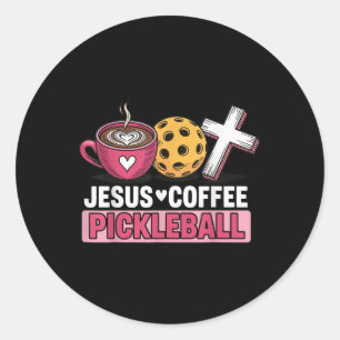 Adesivo Redondo Jesus Café Pickleball