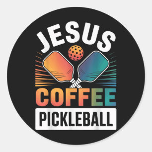 Adesivo Redondo Jesus Café Pickleball