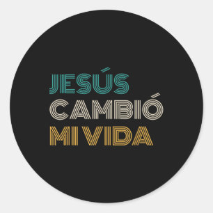 Adesivo Redondo Jesús Cambió Mi Vida Christian Espanhol