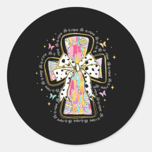 Adesivo Redondo Jesus Christian Coquette Arco Felz pascoa Ele É Ri