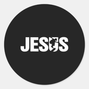 Adesivo Redondo Jesus Cristão Skateboard Design de Skater Legal