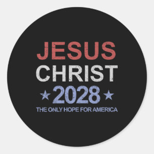 Adesivo Redondo Jesus Cristo 2028 A Única Esperança Para A Votação