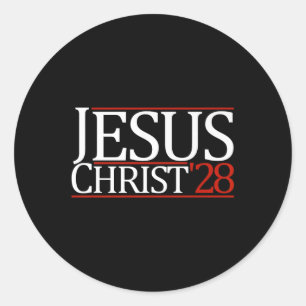 Adesivo Redondo Jesus Cristo 2028 Vota Jesus Premium