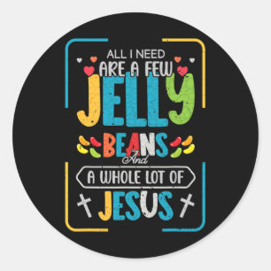 Adesivo Redondo Jesus Cristo Divertido Cristão Jelly Bean Candy Lo