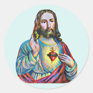 Adesivo Redondo Jesus Cristo Lord Saviador abstrato de arte origin