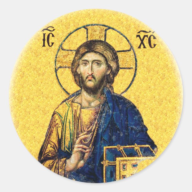 Adesivo Redondo Jesus Cristo Pantocrator (Frente)