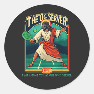 Adesivo Redondo Jesus de Pickleball Cristão