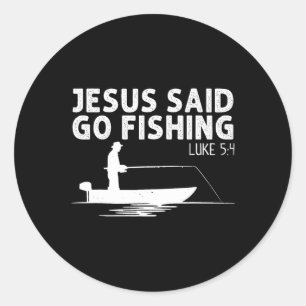 Adesivo Redondo Jesus Disse Ir Para Pescar Cristo Cristão Pescador