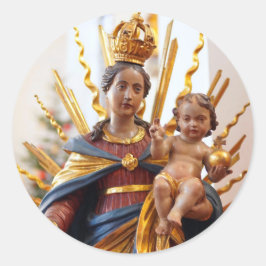 Adesivo Redondo Jesus Dominion Pose Mãe Maria Santo católico