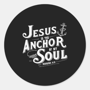 Adesivo Redondo Jesus É a Âncora da Minha Alma Hebreus 6_19 Bíblia