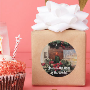 Adesivo Redondo Jesus é a luz do mundo.