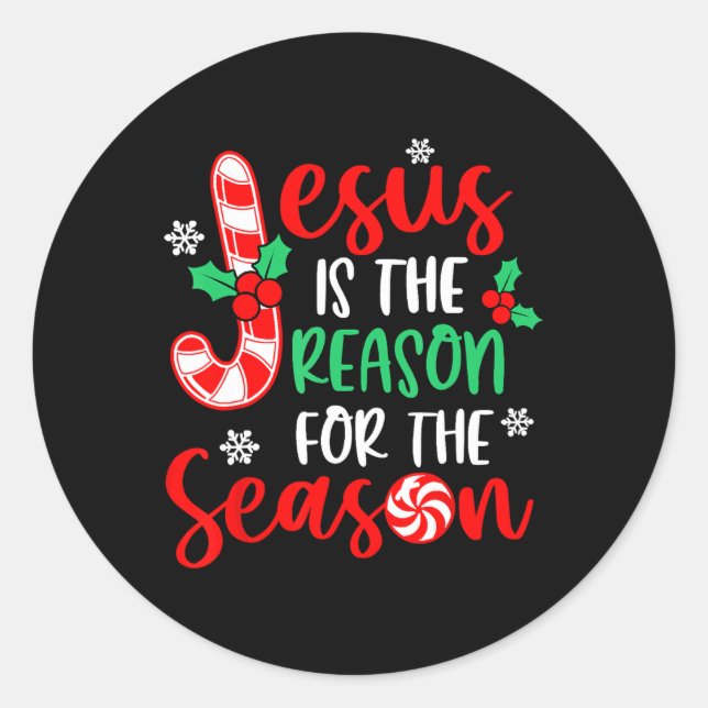 Adesivo Redondo Jesus É A Razão Do Natal Da Época (Frente)