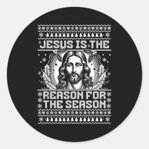 Adesivo Redondo Jesus É a Razão Para a Temporada - Camisa Feia de