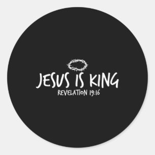 Adesivo Redondo Jesus é a Revelação do Rei 19_16 Jes Cristãos Fait