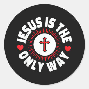 Adesivo Redondo Jesus É a Única Maneira Cristianismo