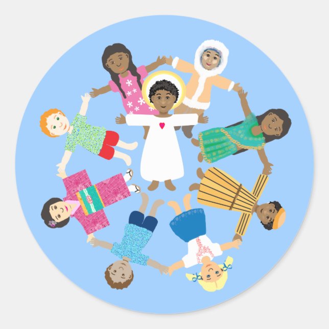 Adesivo Redondo Jesus é amor (Frente)