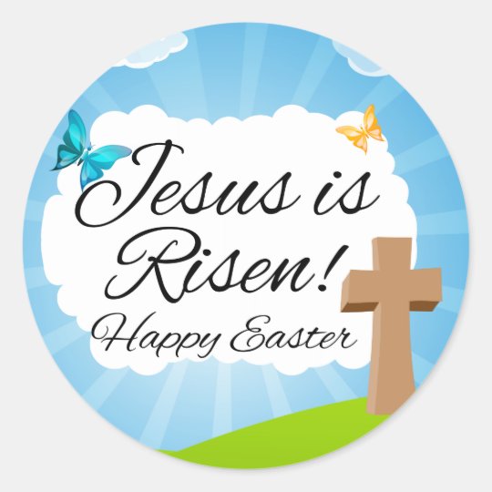 Adesivo Redondo Jesus E Aumentado Pascoa Crista Zazzle Com Br