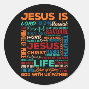 Adesivo Redondo Jesus é Cristo fé religiosa Jesus cristão
