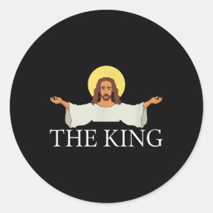 Adesivo Redondo Jesus é fé religiosa cristã-rei