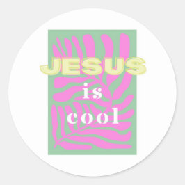 Adesivo Redondo Jesus é Legal, PopArt Sticker, Presente Cristão