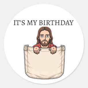 Adesivo Redondo jesus é meu aniversário tote