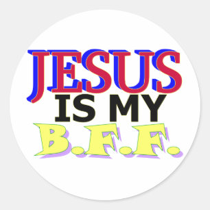 Adesivo Redondo Jesus é meu B.F.F.