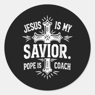 Adesivo Redondo Jesus é meu pai salvador é minha cota cristã trein