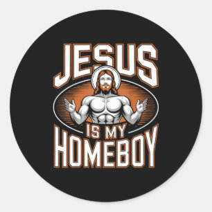 Adesivo Redondo Jesus É Meu Parceiro Religioso Academia Fé Cristã