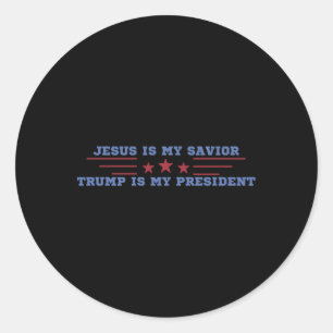 Adesivo Redondo Jesus é meu Salvador Trump é meu Presidente