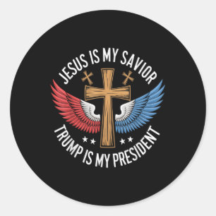 Adesivo Redondo Jesus é meu salvador Trump é meu presidente 2024