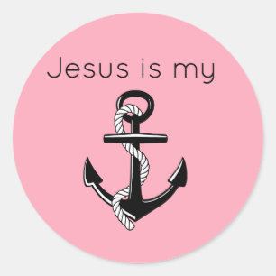 Adesivo Redondo Jesus é minha Âncora
