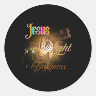 Adesivo Redondo  Jesus É Minha Luz – Halloween 