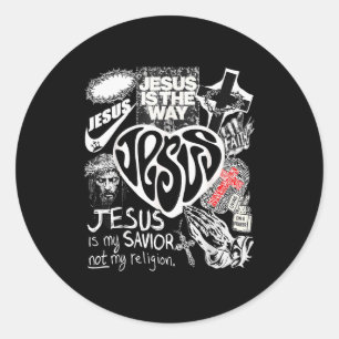 Adesivo Redondo Jesus É O Caminho Versículo Bíblico Cristão Fé De