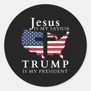 Adesivo Redondo Jesus é o meu salvador é o meu presidente