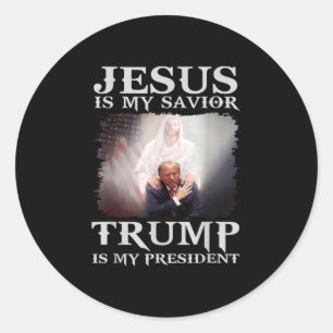 Adesivo Redondo Jesus é o meu salvador é o meu presidente