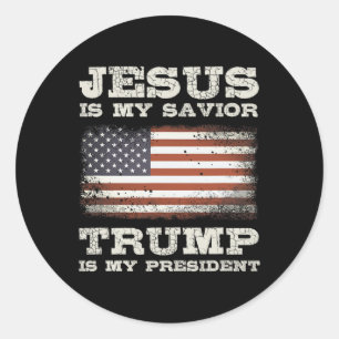 Adesivo Redondo Jesus é o meu salvador trump meu presidente Christ