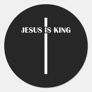 Adesivo Redondo Jesus é o rei cristão da igreja Jesus é rei