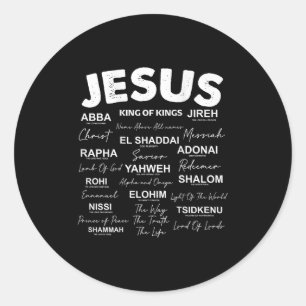 Adesivo Redondo Jesus é o rei dos nomes de Deus Hebraico Jesus cri