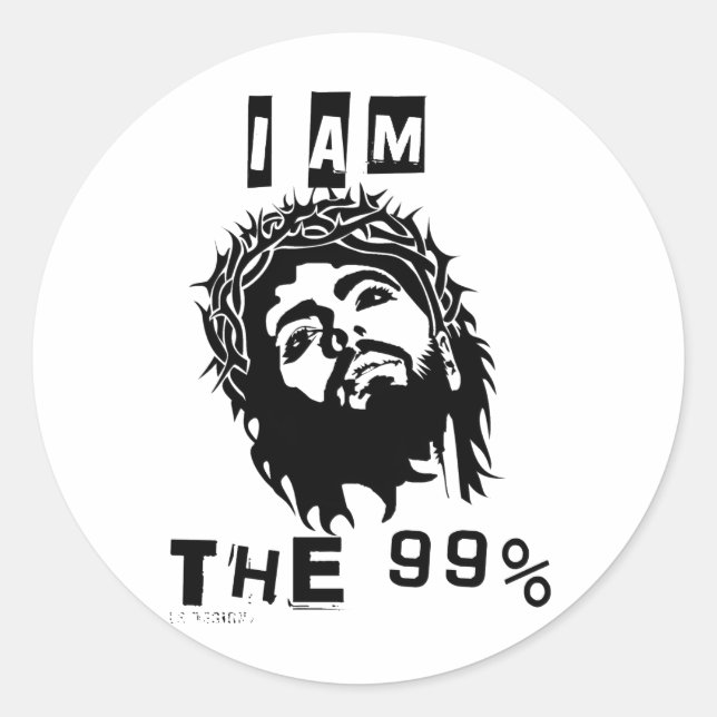 Adesivo Redondo Jesus É Os 99% (Frente)