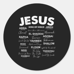 Adesivo Redondo Jesus É Rei Nomes de Deus Hebraico Jesus Cristão 